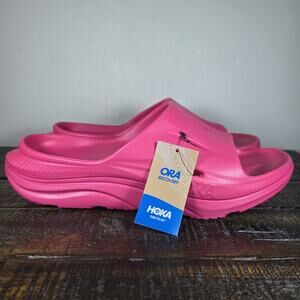 NEW HOKA One One Ora Recovery Slides 3 Mens Size 9 Comfy Sandals Pink Yarrow